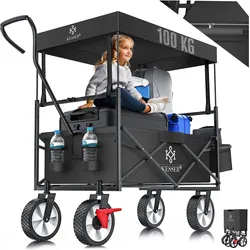 Kesser Bollerwagen faltbar mit Dach Handwagen Transportkarre Geräte