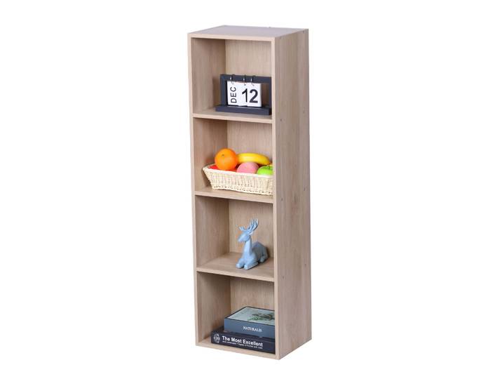Bücherregal Würfelform 4 Fächer Hellbraun