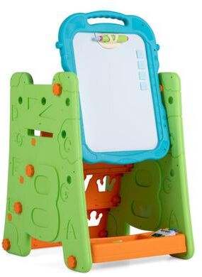 Costway 4 in 1 Art Easel for Kids with Double Sided Magnetic Board-Green