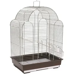 Panama Pet klatka dla ptaków, 42x30x57 cm, srebrno-brązowa, Vogelkäfig + Voliere