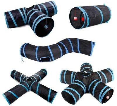 Uplifted Finds "Multi Chamber ""Labyrinth"" Foldable Play Tunnel 3 Cat Tunnel"