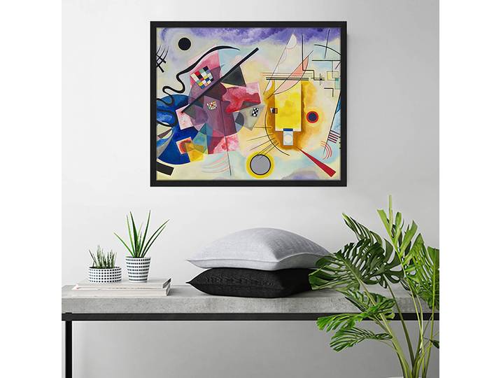 Tableau déco Yellow-Red-Blue Cadre : hêtre massif verni Revêtement : plexiglas Multicolore 62 x 52cm