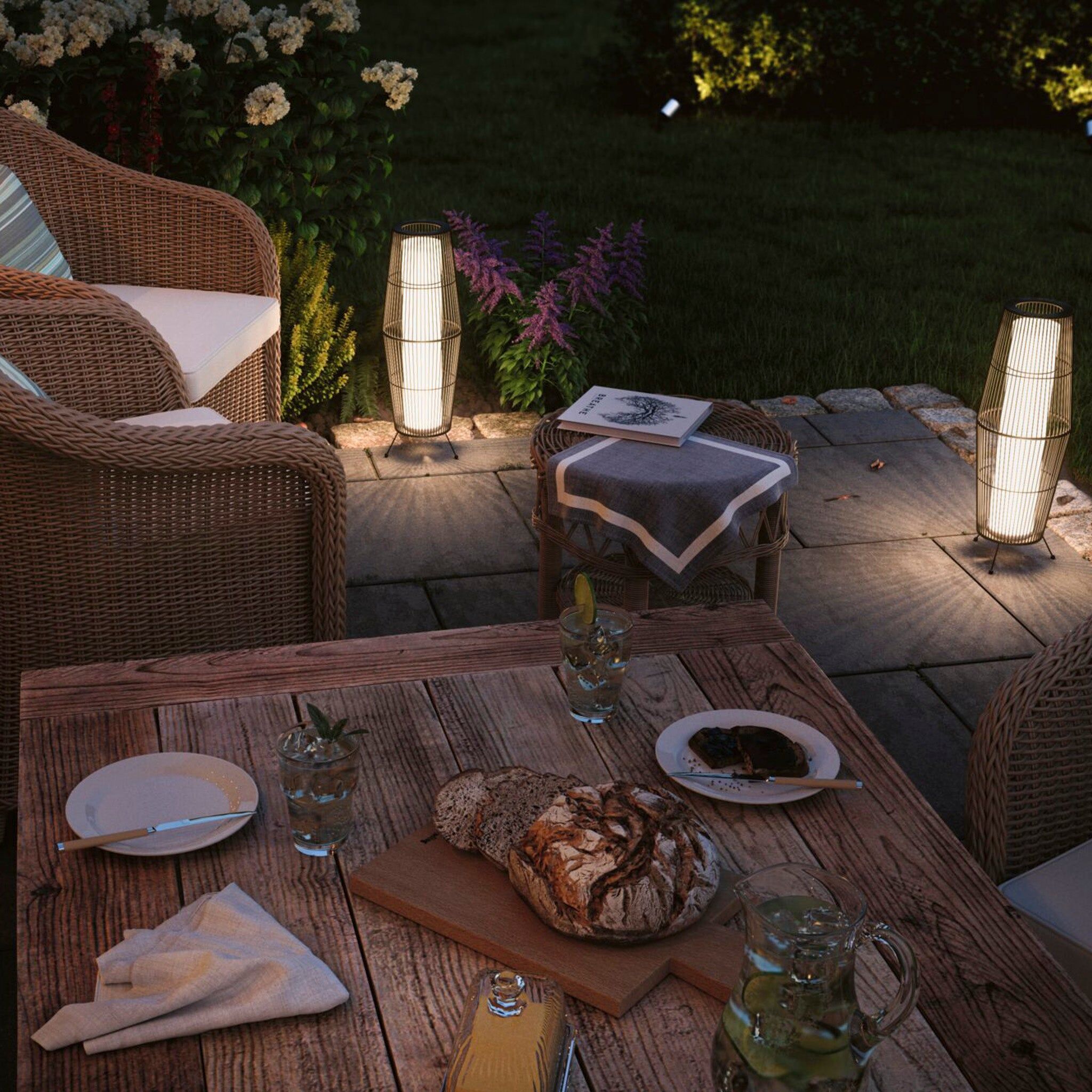 Paulmann - Plug & Shine Outdoor Basket 8W LED Single 60cm Floor Light in Brown