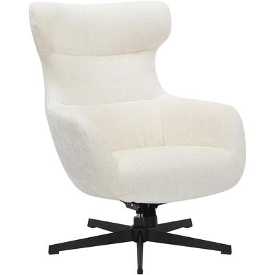 Sessel SALESFEVER "Marvello, Chenillestoff, 360 Dreh- und Kippfunktion", beige, B:72cm H:99cm T:86cm, Chenillestoff (100% Polyester), Metall, Sessel, Sessel, Komfortsessel mit ergonomischem Sitzkomfort und weichem Stoff
