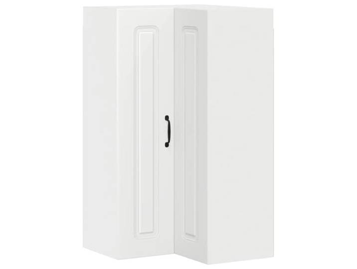 fsahslih Küchen Eckschrank Wandhängend Weiß 57x57x100 cm Holzwerkstoff Platzsparender Wand-Eckschrank für die Küche mit 2 Türen, 3 Ablagen und robuster Konstruktion für optimale Ordnung.