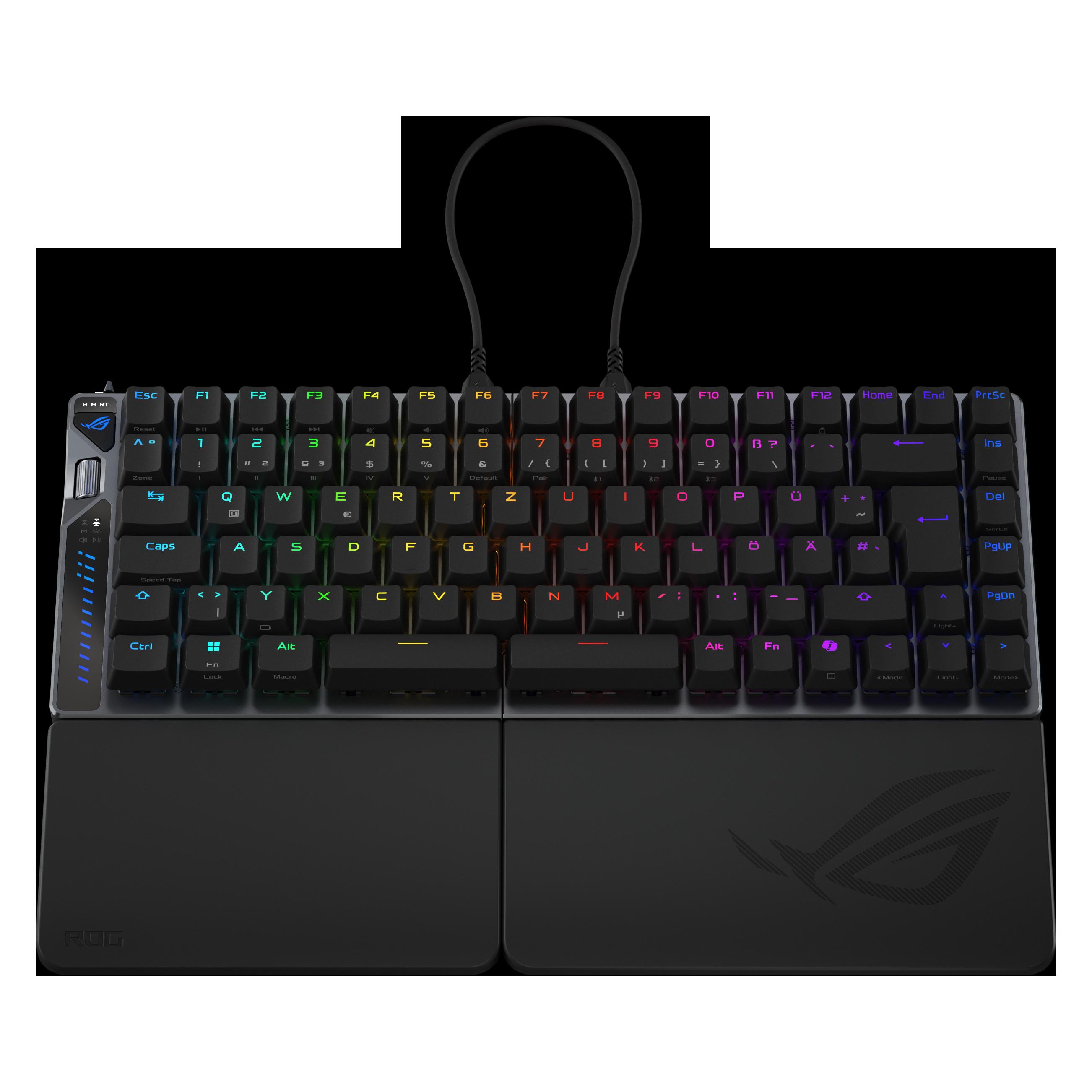 ASUS Tastatur ROG Falcata DE (DE, Kabelgebunden, Kabellos) (90MP043H-BKDA20)