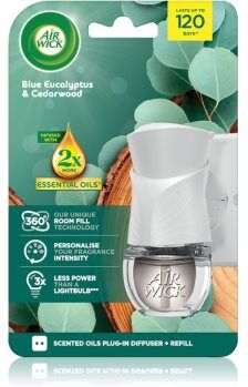 Air Wick Blue Eucalyptus & Cedarwood ambientador elétrico com recarga 19 ml. Blue Eucalyptus & Cedarwood
