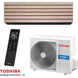 Toshiba RAS-B10S4KVDG-E Daiseikai 10 Multisplit-Wand-Innengerät – 9 000 BTU, Holzoptik