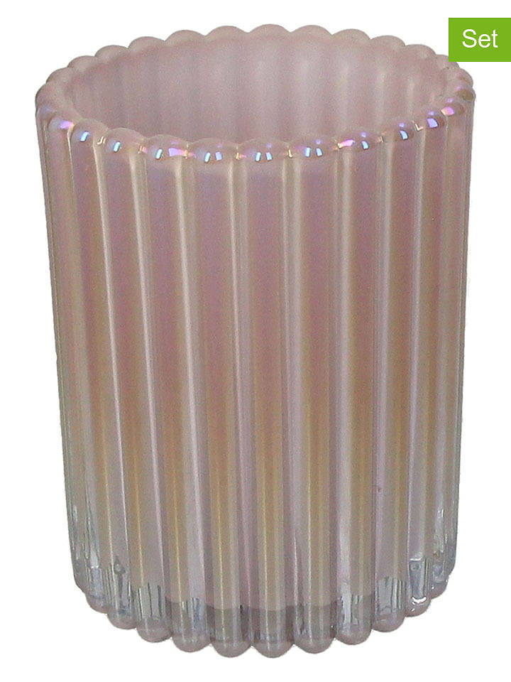 Kersten 2er-Set: Windlichter in Rosa - (H)9 x Ø 9 cm - onesize
