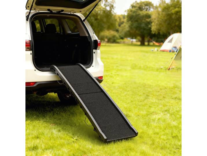 PawHut Rampe Pliable Chien Antidérapante 155cm Noir