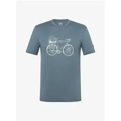Super Natural, Herren, Sportshirt, Wander Wheel Tee (XXL), Grau, Türkis, Blau, XXL