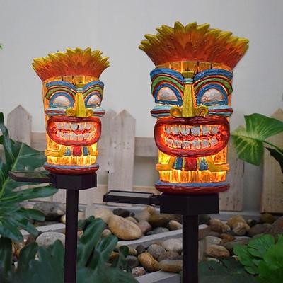 1 pc led outdoor solar landschaft lichter powered wilden mann totem boden stecker-in lampe hof garten rasen villa hof landschaft