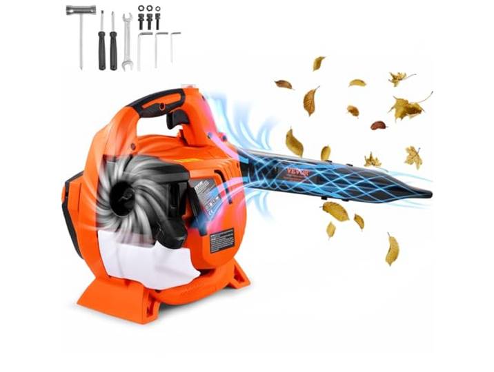 VEVOR Souffleur de Feuilles à Essence\, 26 CC\, souffleur de Neige portatif 2 Temps réservoir de Carburant\, Volume d'air 425 CFM\, Vitesse 156 MPH pour Entretien pelouse\, Nettoyage Feuilles\, déneigement