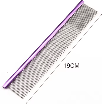 Inspire Curations Lightweight Aluminum Pet Grooming Comb Professional Dog Cat Hair Detangling Brush For Puppies And Pets purple