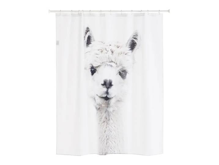 Duschvorhang Alpaca, Johann Jakob, weiss/grau, Polyvinylchlorid (PVC)