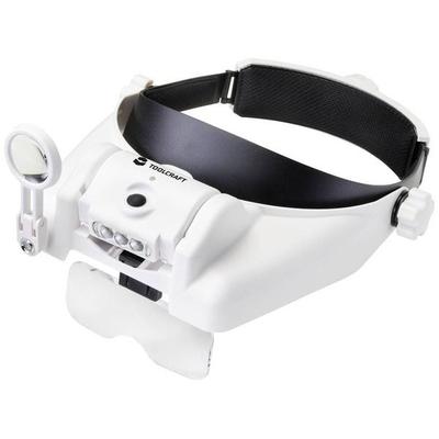 TOOLCRAFT TO-7440588 LED-Kopflicht mit LED-Beleuchtung Vergrößerungsfaktor: 3.5 x, 2.5 x, 2.0 x, 1.5 x, 1.0 x Linsengröße