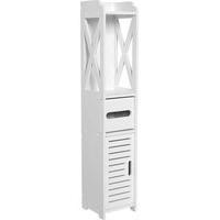 Witte inbouw hoekkast voor badkamer, keuken of woonkamer, B/D/H: 15 x 15 x 80 cm