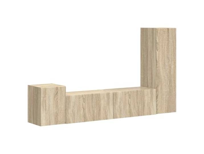 LMTYOENFG TV-Schrank Set Wandmontiert 4-teilig Sonoma-Eiche Holzwerkstoff Platzsparende Hängeschränke fürs Wohnzimmer und Schlafzimmer: Flexibles Stauraum-Set für Medienzubehör und Konsolen.