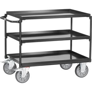 Fetra Tischwagen 4832-7016 Grey Edition, aus Metall, mit 3 Etagen, Tragkraft 400kg, 1000 x 700mm