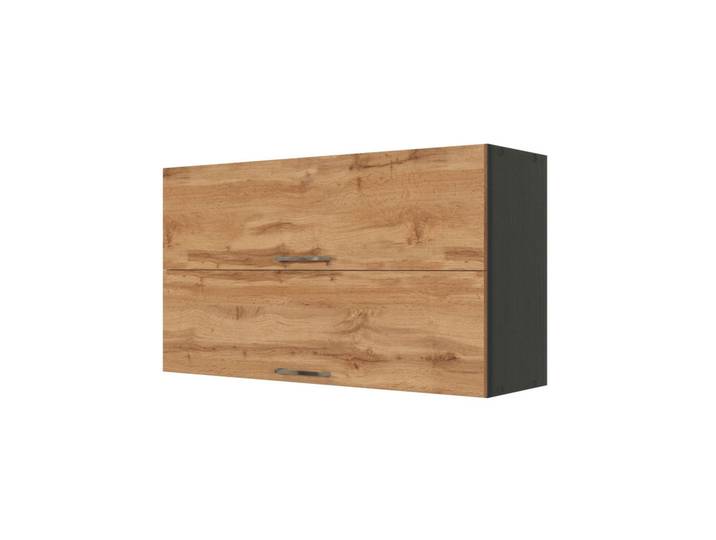 Held Küchenoberschrank, Anthrazit, Eiche Wotan, Holzwerkstoff, 100x57x34 cm, Made in Germany, hängend, Küchen, Küchenmöbel, Küchenschränke, Küchenoberschränke
