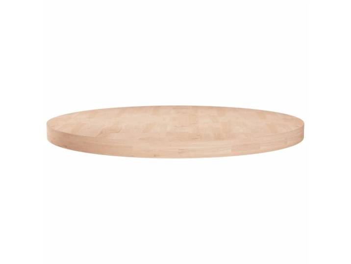 vidaXL Tischplatte Runde Tischplatte Ø80x4 cm Unbehandeltes Massivholz Eiche (1 St)