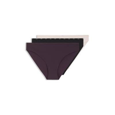 Slip BOSS "3P MICRO BRIEF", Damen, Gr. L, Webqualität, lila (open miscellaneous 997), Webqualität, Obermaterial: 80% Polyamid, 20% Elasthan, körpernah, Unterhosen Slip