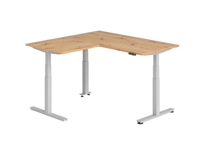Schreibtisch Office Asteiche elektrische Höhenverstellung 160 x 160 cm