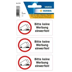 Herma Hinweisetiketten »Bitte keine Werbung einwerfen« mehrfarbig