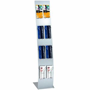 Kerkmann Prospekthalter 6930, Tec-Art, alusilber, Prospektständer, Metall, aufrüstbar, schmal