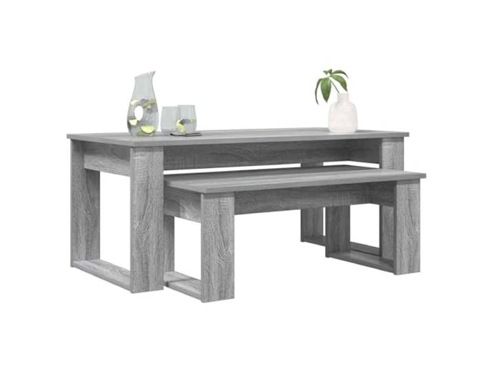 KTHLBRH Kaffeetisch-Set, 2 Stück, Sonoma-Grau, Holz, mehrschichtig 100 x 50 x 42 cm, 77,5 x 40 x 30,5 cm, einfache Montage, nur für den Innenbereich