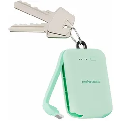TwelveSouth Twelve South PowerClip Powerbank, Mint, USB-C, 2.000 mAh (2000 mAh, 5 W), Powerbank, Grün