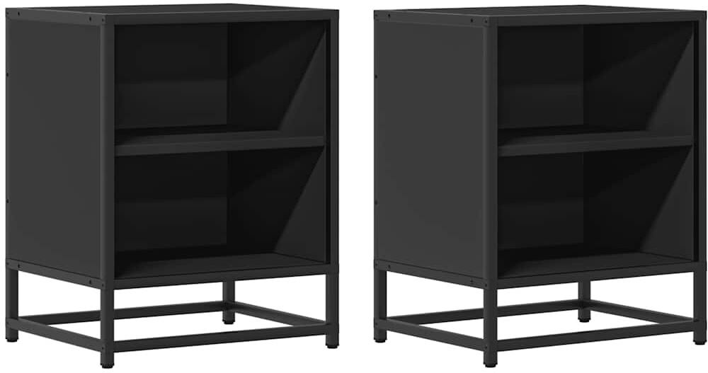 Union Rustic 40cm W Metal Bedside Table Black 50cm H X 40cm W X 31cm D