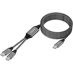 PremiumCord Nabíjecí kabel USB-C, 2xUSB-C na USB-C, 100W, 1m, černá (1 m, 100 W), USB Kabel