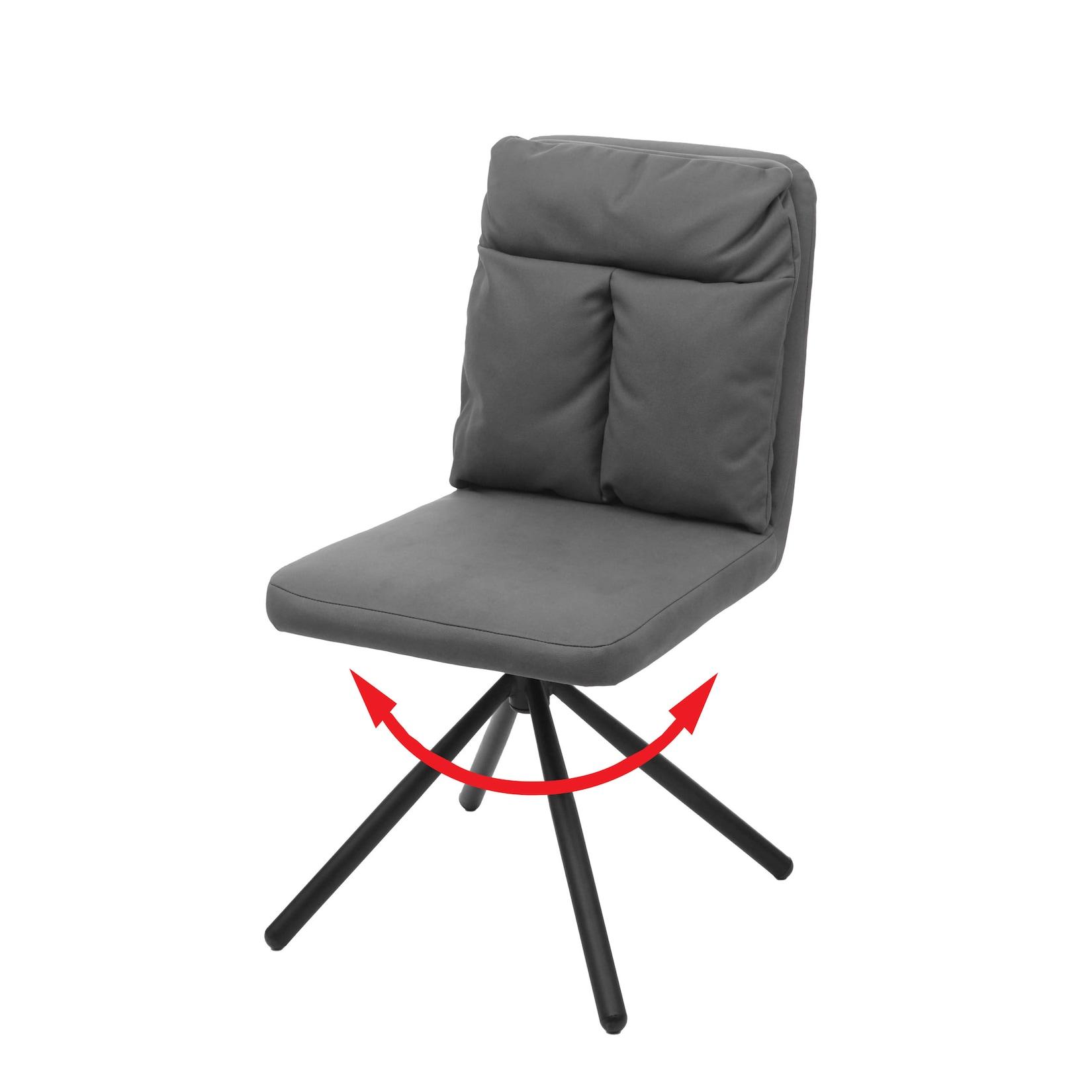 Esszimmerstuhl MCW-G58, Küchenstuhl Stuhl, drehbar Auto-Position Textil/Stoff ~ grau