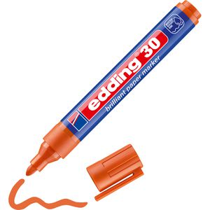 Edding Papermarker 30 Brilliant Pigmentmarker, orange, Rundspitze, Strichbreite 1,5 - 3 mm