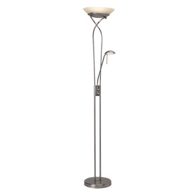BRILLIANT LED Deckenfluter "Ollie", weiß, 2, Ø 32cm H: 180cm, Leuchten, Lesearm, H 180cm, dimmbar, 2500lm, warmweiß, antik messingfarben, LED Deckenfluter