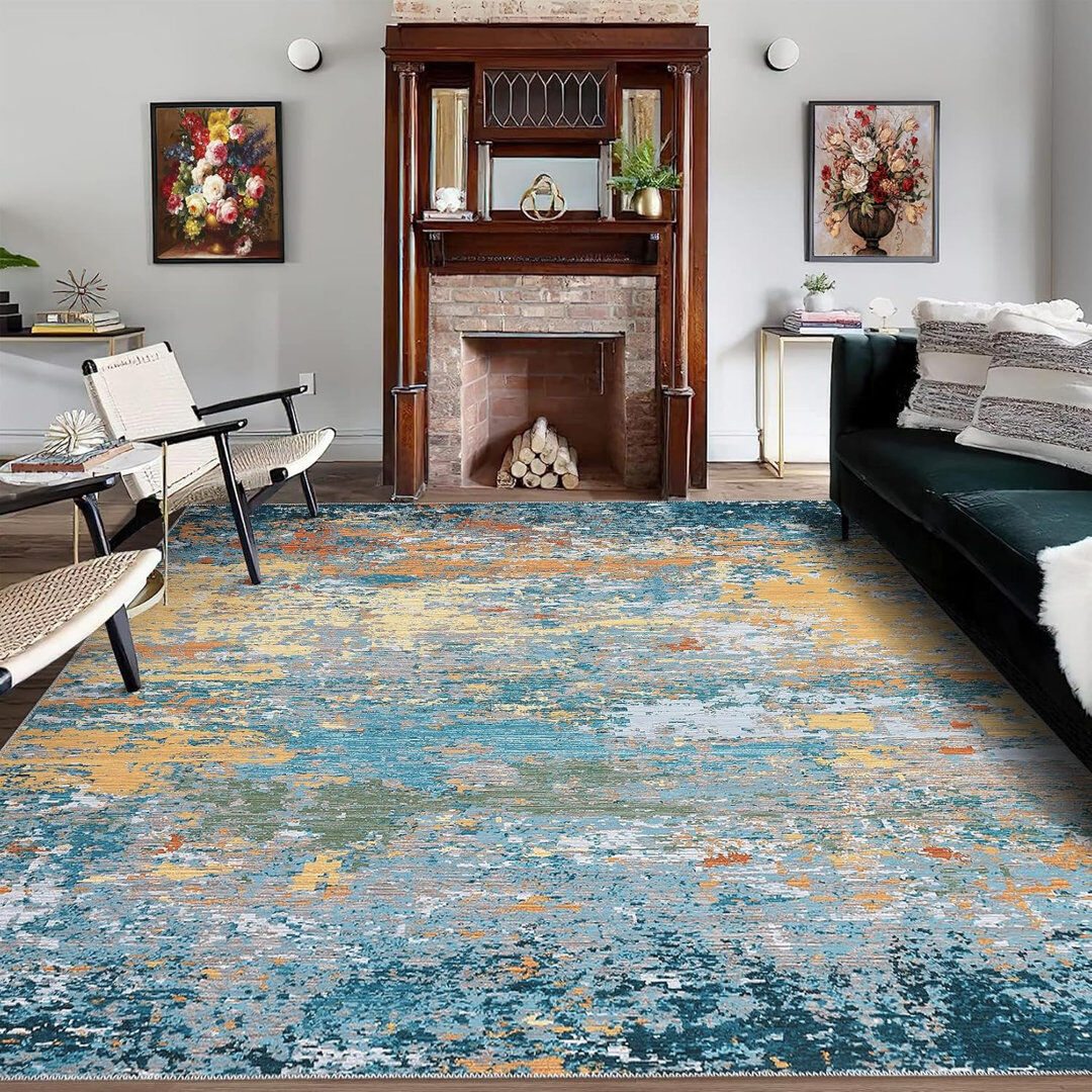 Borough Wharf Rectangle Area Rug Black Rectangle 200 x 290 cm