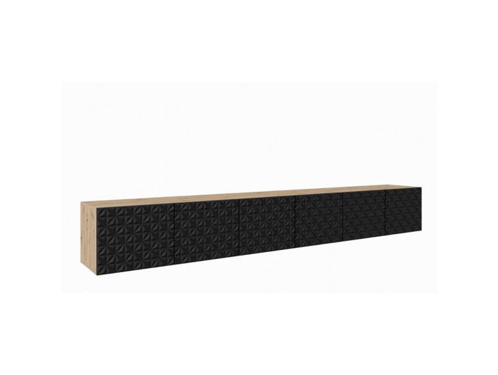 Sepro Meble Tv-Schrank Schwarz ALI 300 Geschlossen Mit Dekorativen Fronten, 300x41x40 cm, Wohnzimmer, TV Möbel, Lowboards, Lowboards stehend