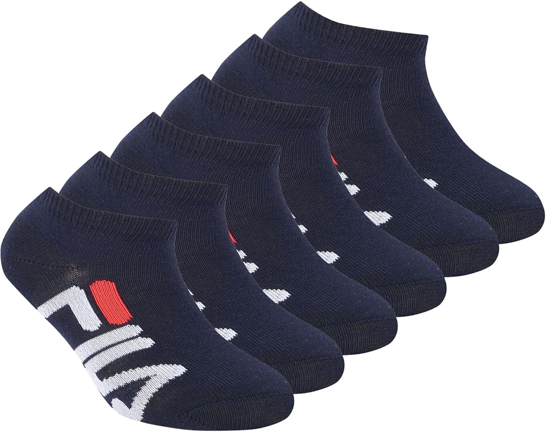 Sneakersocken FILA "Socken 6er Pack", Kinder, Gr. 23-26, blau, Obermaterial: 75% Baumwolle CO. 23% Polyester PES. 2% Elasthan EL., Socken Sneakersocken