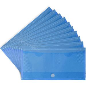 EXXO Dokumententasche by HFP, 91628, DIN lang, aus Kunststoff, blau, für 50 Blatt, 10 Stück