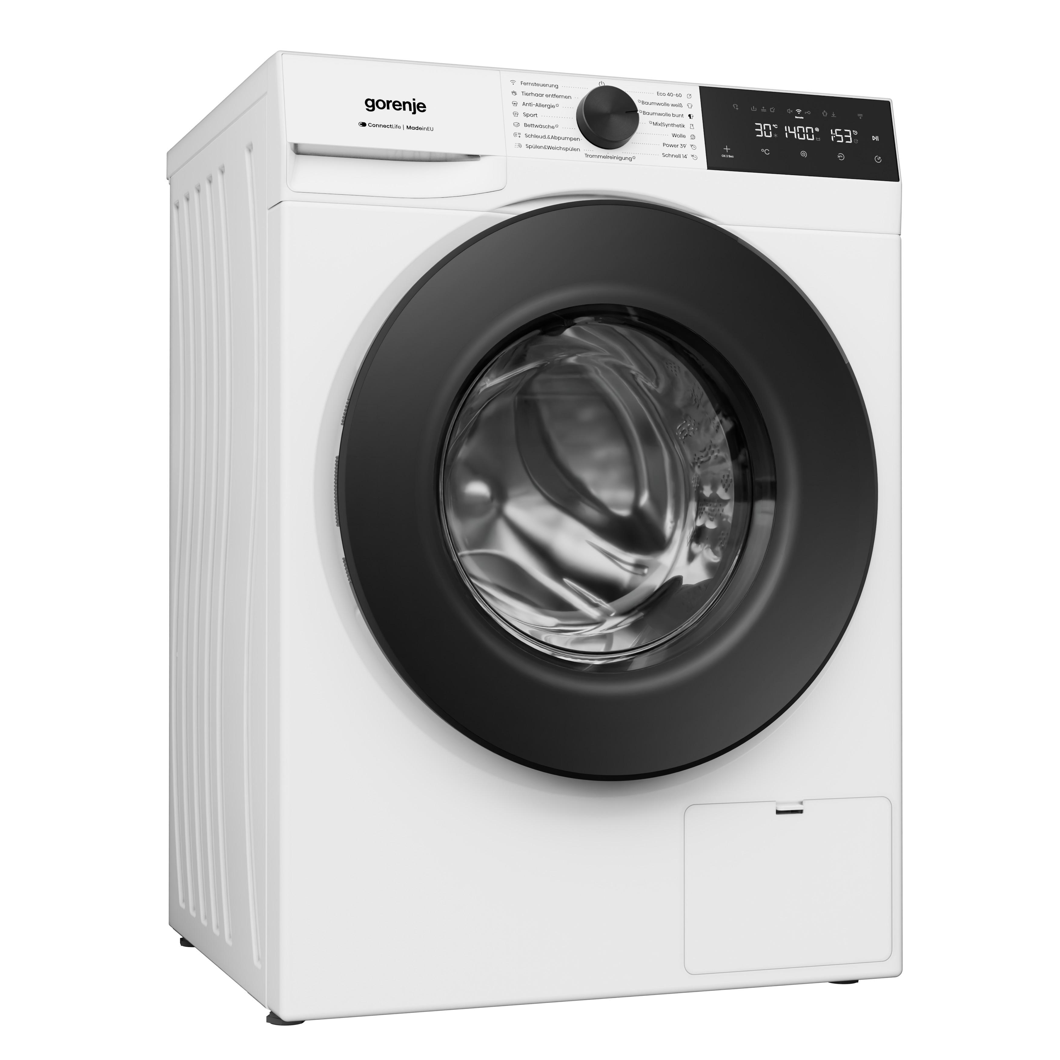 Gorenje W5G484A3P1 Waschmaschine 8 kg Fassungsvermögen, 1400 U/min., WiFi-Funktion, AdaptTech, ConnectLife, UltraClean, weiß