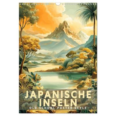 Japanische Inseln - Old School Poster Style (Wandkalender 2027 DIN A3 hoch), CALVENDO Monatskalender