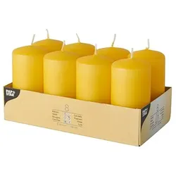 Starpak 8 Stumpenkerzen Ø 50 mm · 100 mm goldgelb
