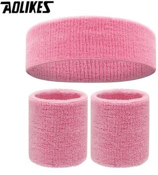 Uplift Picks AOLIKES Sports Headband And Wrist Sweatband Set pink