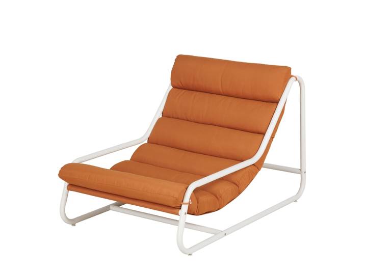 Outdoor-Sessel aus Stahl mit recyceltes Stoffbezug, terracottafarben