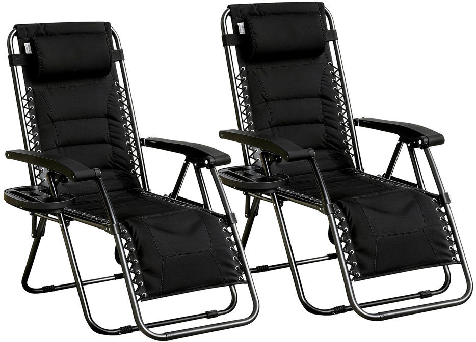 Dakota Fields Folding Recliner Chair Black 107cm H X 64cm W X 64cm D