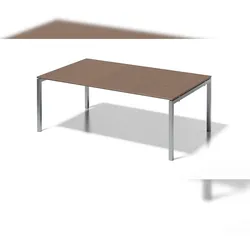 Bisley Cito Konferenztisch - Meetingtisch XXL Schreibtisch in Nussbaum - Gestell: silber