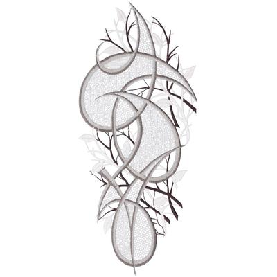 Fensterbild "Fensterbild "Ornament" farbig", bunt, B:15cm H:35cm, Polyester, W. REUTER & SOHN - PLAUENER SPITZE, Fensterbilder