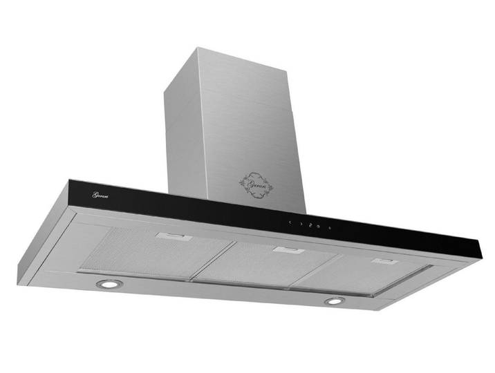 GURARI Wandhaube GCH 972 BL 120 Quatro, Dunstabzugshaube 120 cm, Edelstahl Glas Dunstabzugshaube 850 m³/h,Dimmbare LED