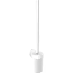 emco round Bürstengarnitur, Behälter aus Kunststoff, Wandmodell, Bürstengriff, chrom, 431513900, Farbe: weiß